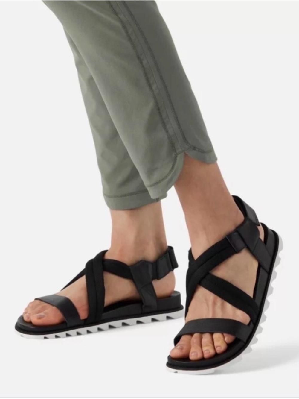 Sorel Black Strappy Sport Sandals